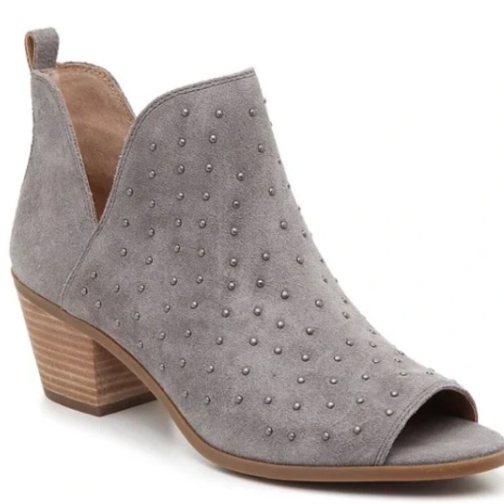 Lucky Brand Grey Suede Barlenna Studded Bootie Size 7.5
